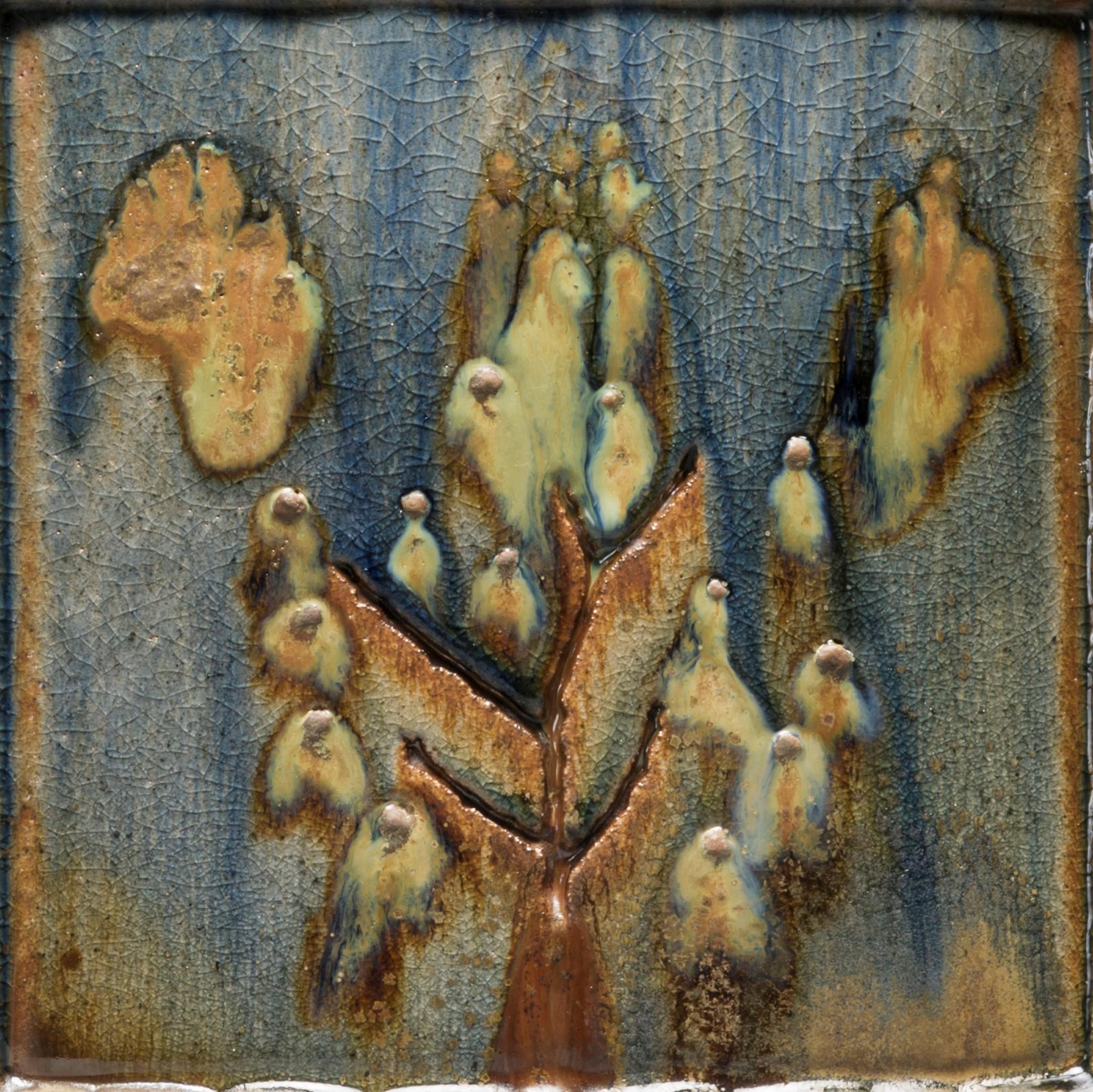 Wood Fired Ceramic Painting: 'Fire Painting 18.6.18' - Sculpture by Tony Moore