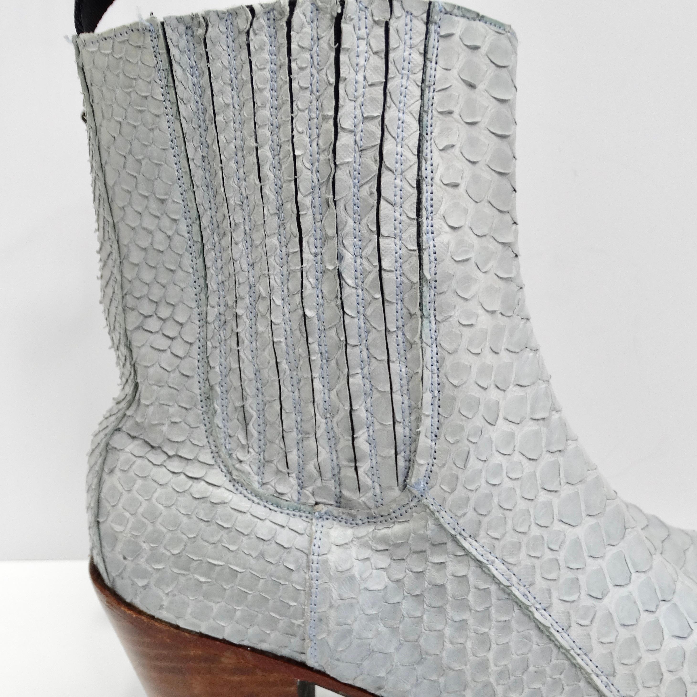 Tony Mora Blue Python Ankle Boots For Sale 1