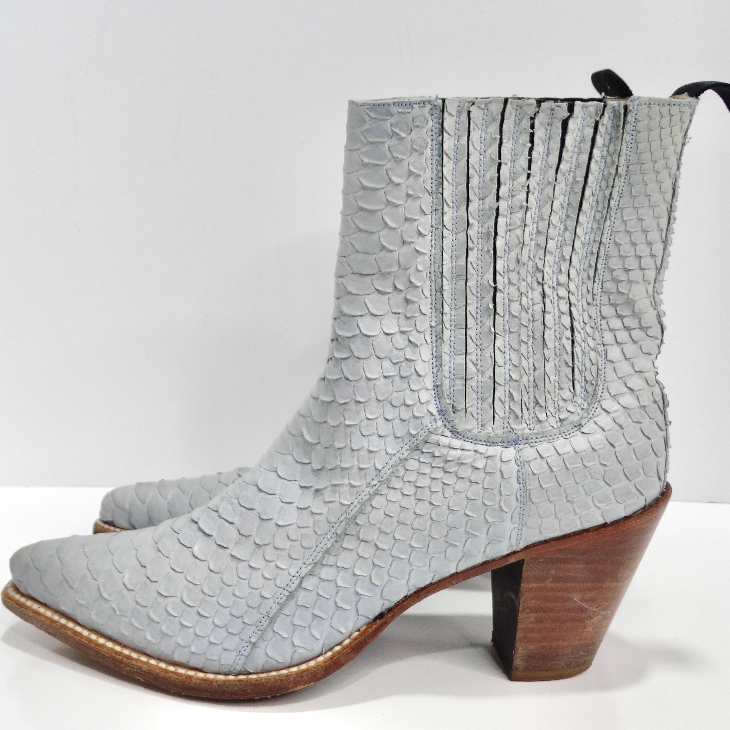 Tony Mora Blue Python Ankle Boots For Sale 3