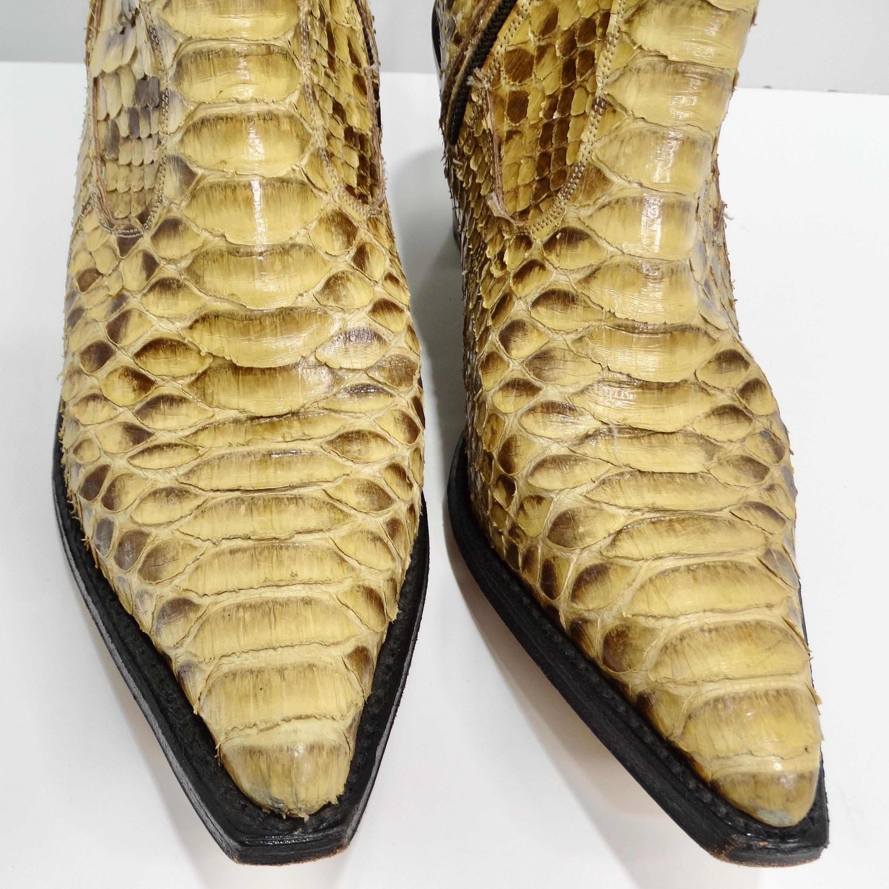 Tony Mora Python Cowboy Boots In Good Condition For Sale In Scottsdale, AZ