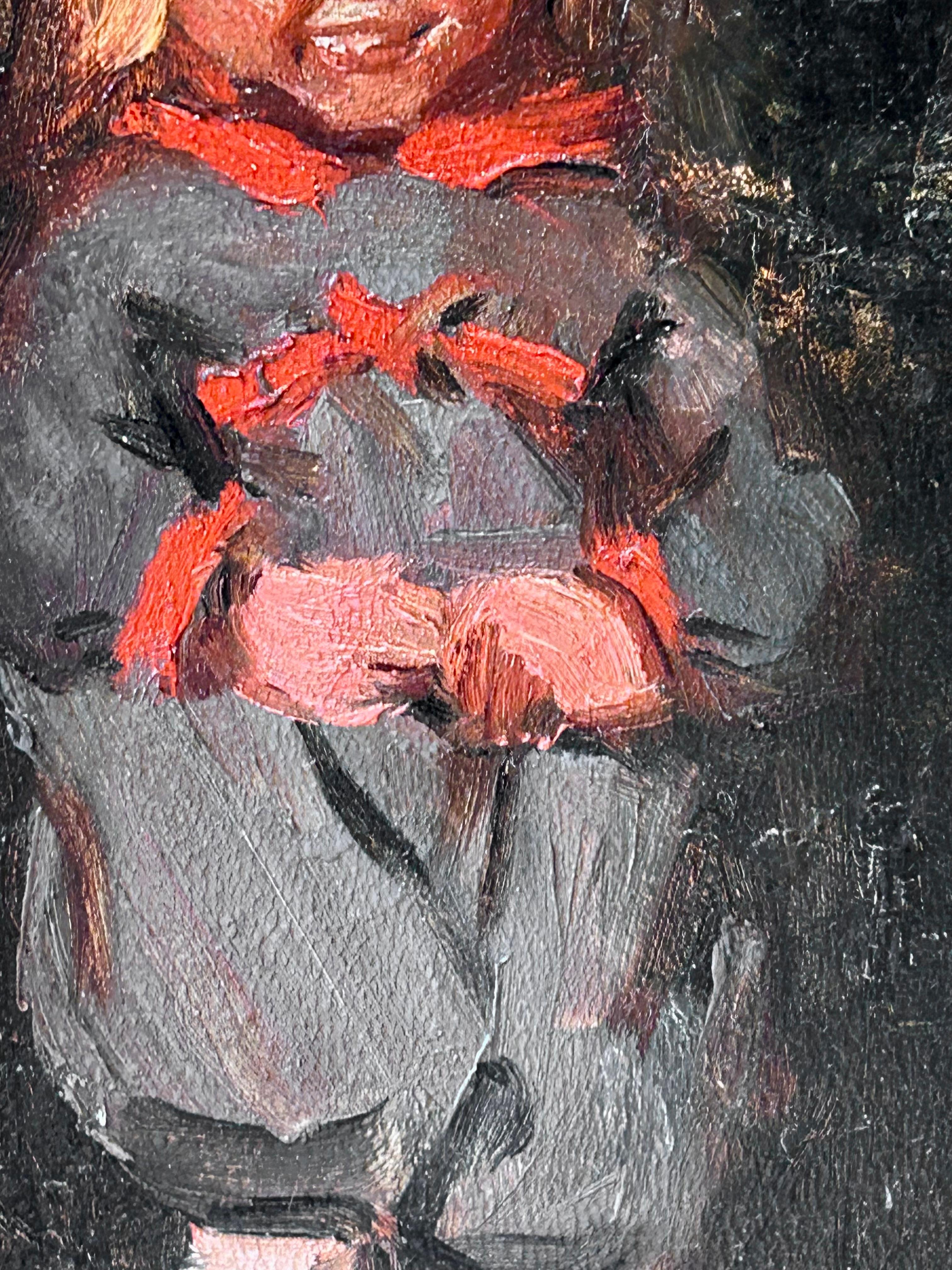 Porträt eines kleinen Mädchens mit dem Titel „Katy“ (Amerikanischer Impressionismus), Painting, von Tony Nell