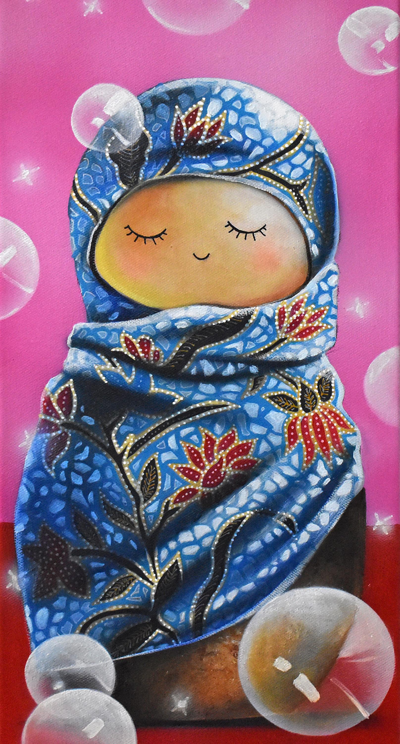 Anak Patung Kokeshi #02 - Contemporary Mixed Media Art by Tony Ng