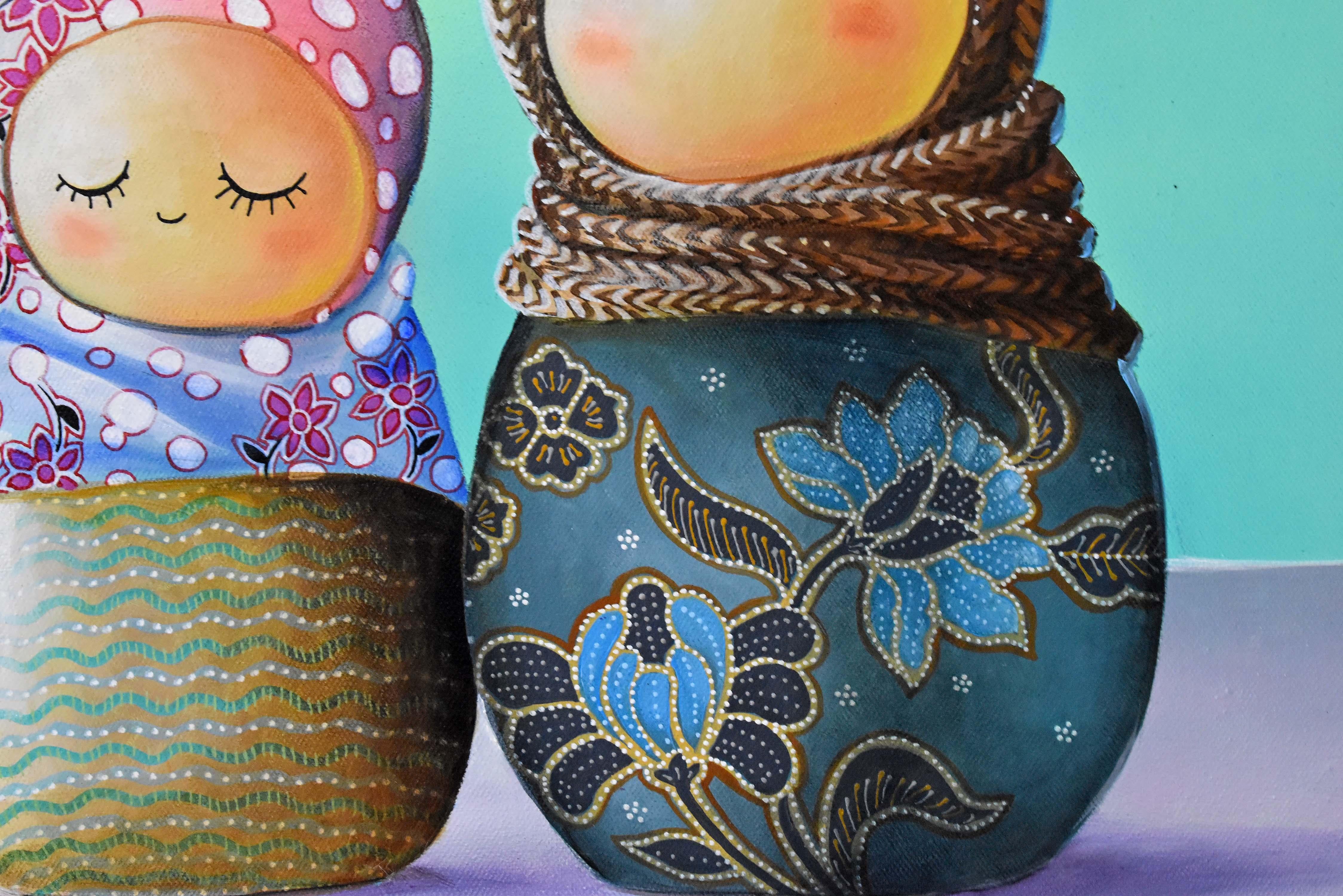 Boneka Kokeshi #01 (Zeitgenössisch), Painting, von Tony Ng