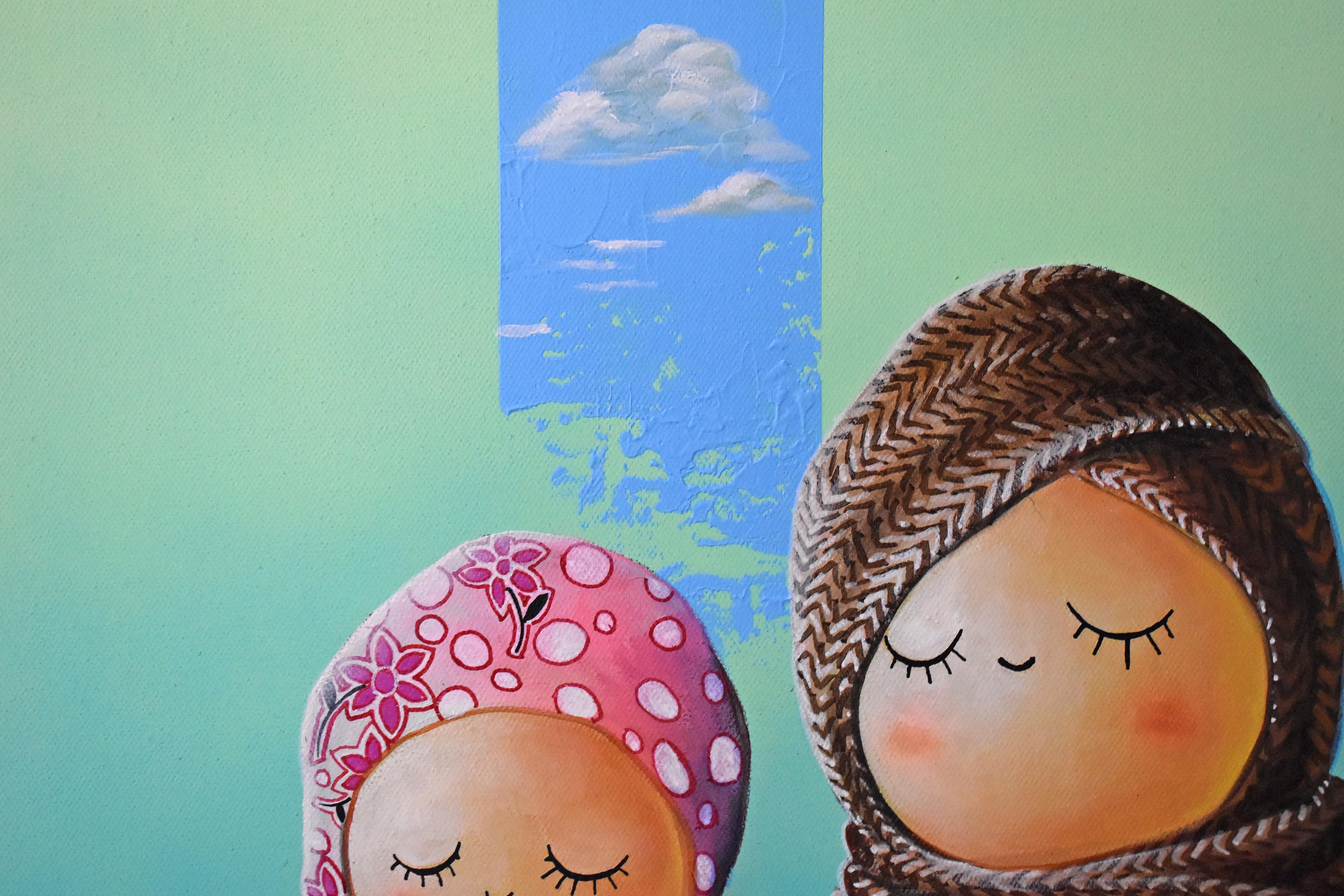 Boneka Kokeshi #01 (Grün), Still-Life Painting, von Tony Ng
