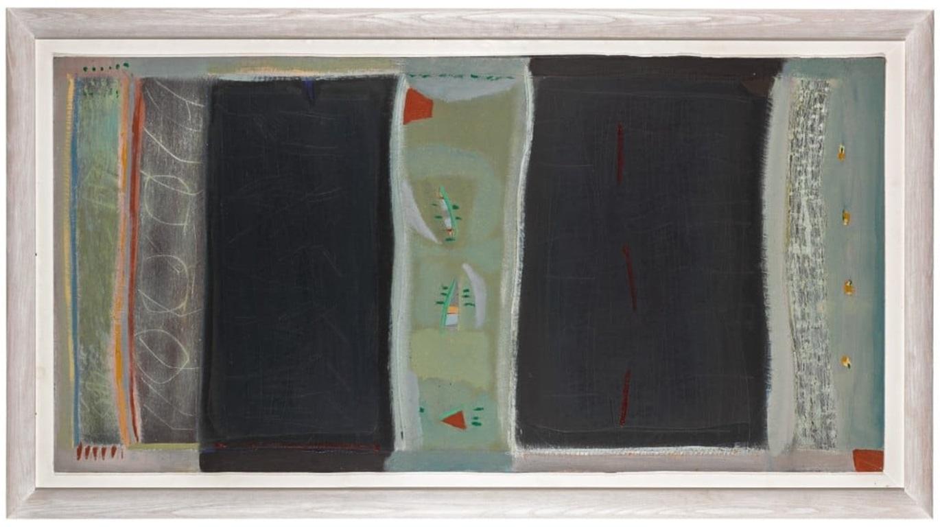 1980
Huile sur carton
H75 x L136 cm (dimensions encadrées)