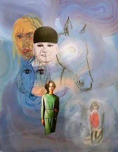 Contemporary American Original Painting Tony Oursler "Horse Sense" 2018