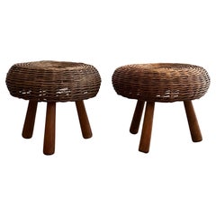 Tony Paul Attributed Pair of Organic Modernist Stools