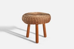 Tony Paul, “Attributed” Stool, Wicker, Wood, United States, 1950s