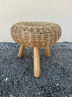 Taburete de mimbre atribuido a Tony Paul, años 50