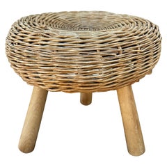 Tony Paul attributed Wicker Stool, 1950s