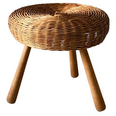 Tony Paul 'Attribution' Large Stool, Woven Rattan (For client R.) 