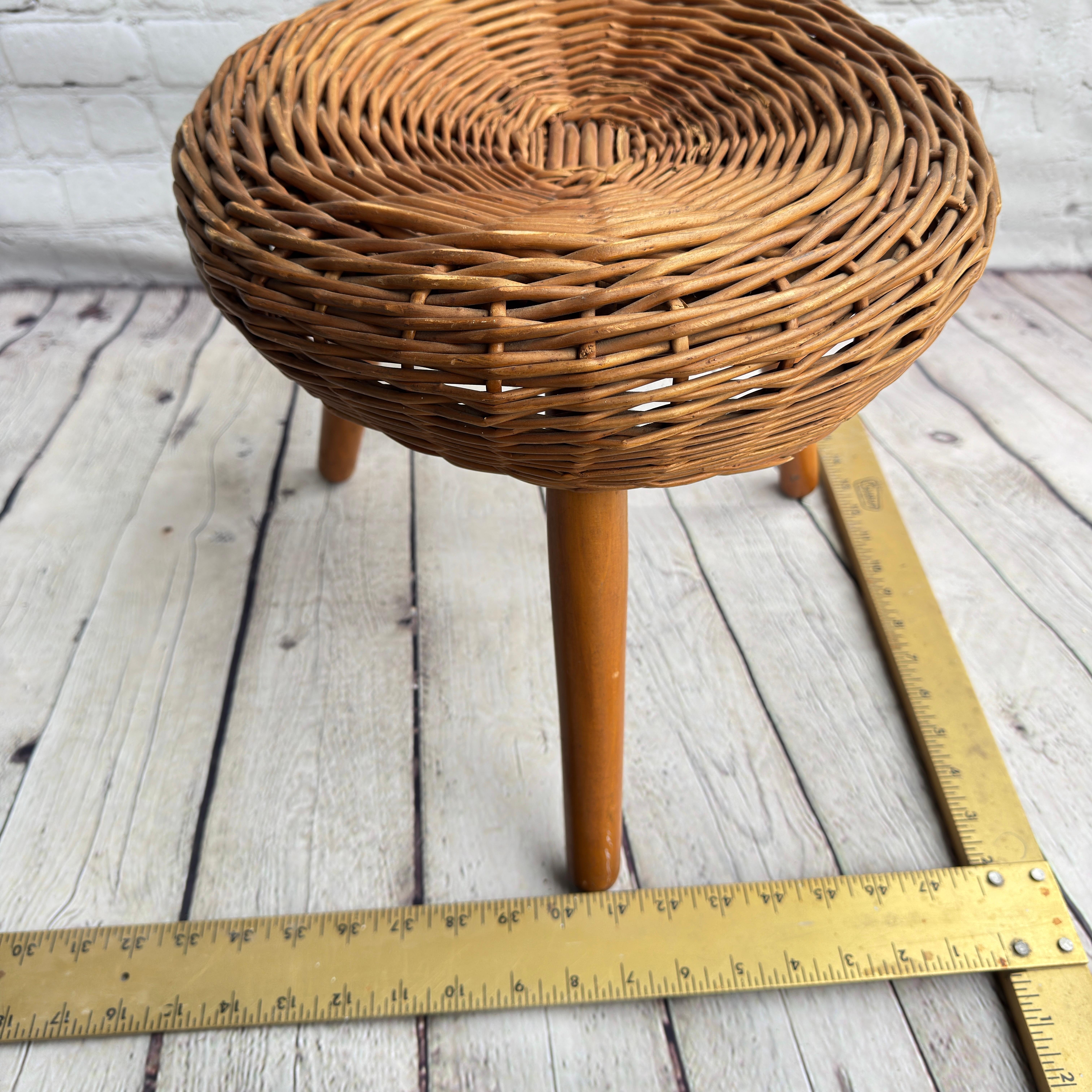 Americano Sgabello Tony Paul 'Attribution', vimini intrecciato, Wood, Stati Uniti, anni '50 in vendita