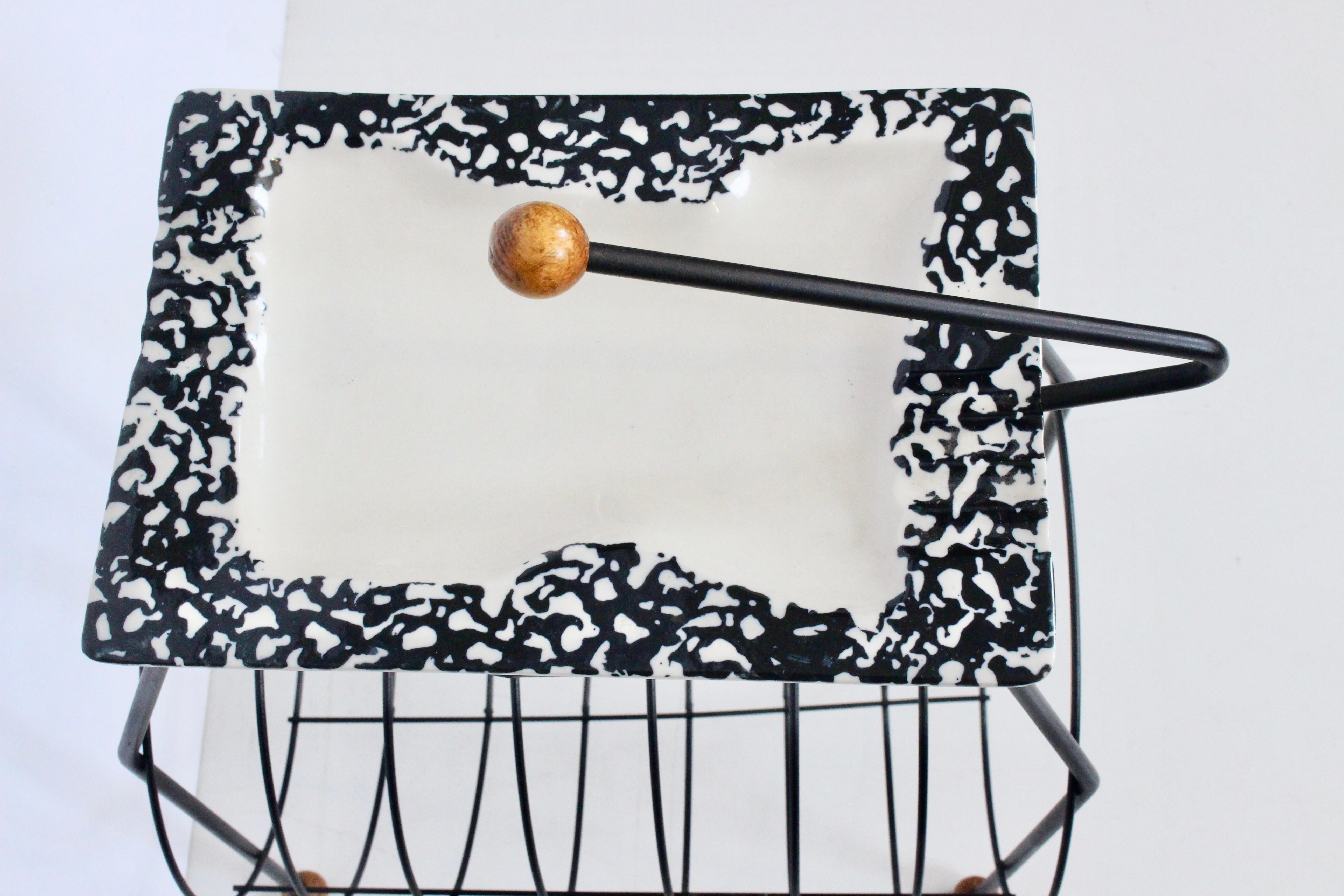 Tony Paul Black Wire, Ceramic & Wood Stand per album di dischi, anni '50 in vendita 2