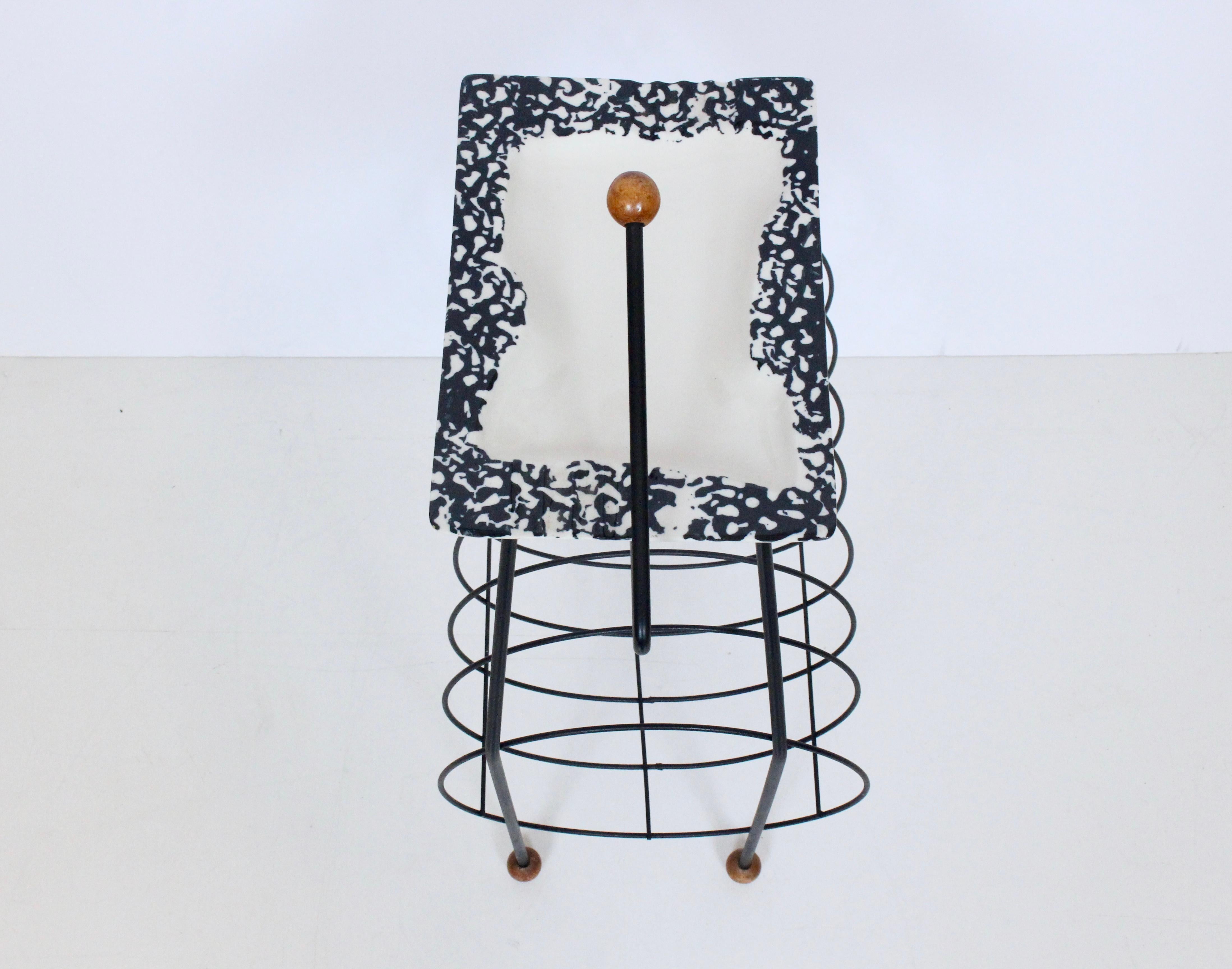 Tony Paul Black Wire, Ceramic & Wood Stand per album di dischi, anni '50 in vendita 3