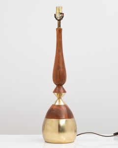 Tony Paul Brass Walnut Mid Century Table Lamp Westwood Industries Studio Lightin