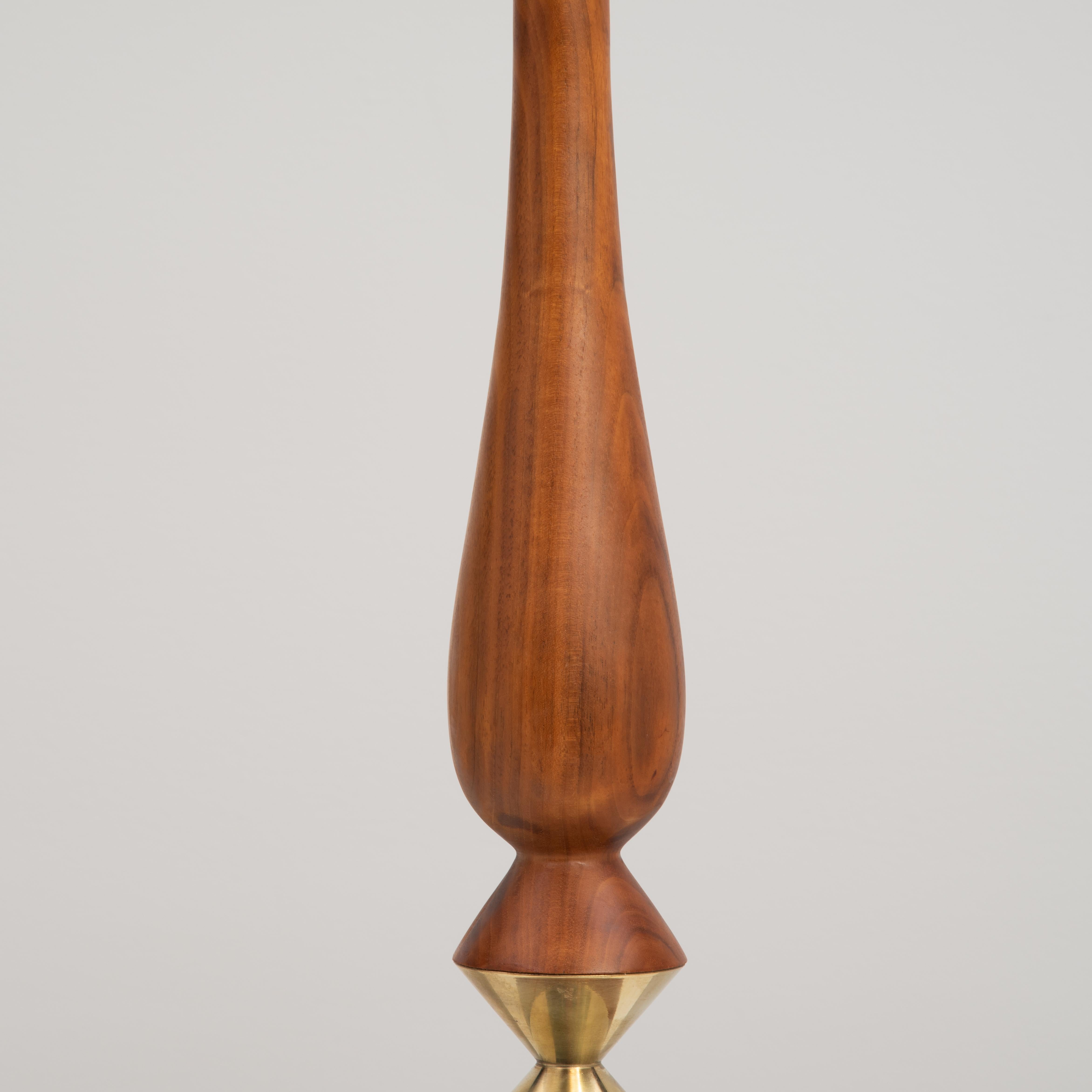 Tony Paul Brass Walnut Mid Century Table Lamp Westwood Industries Studio Lightin For Sale 1