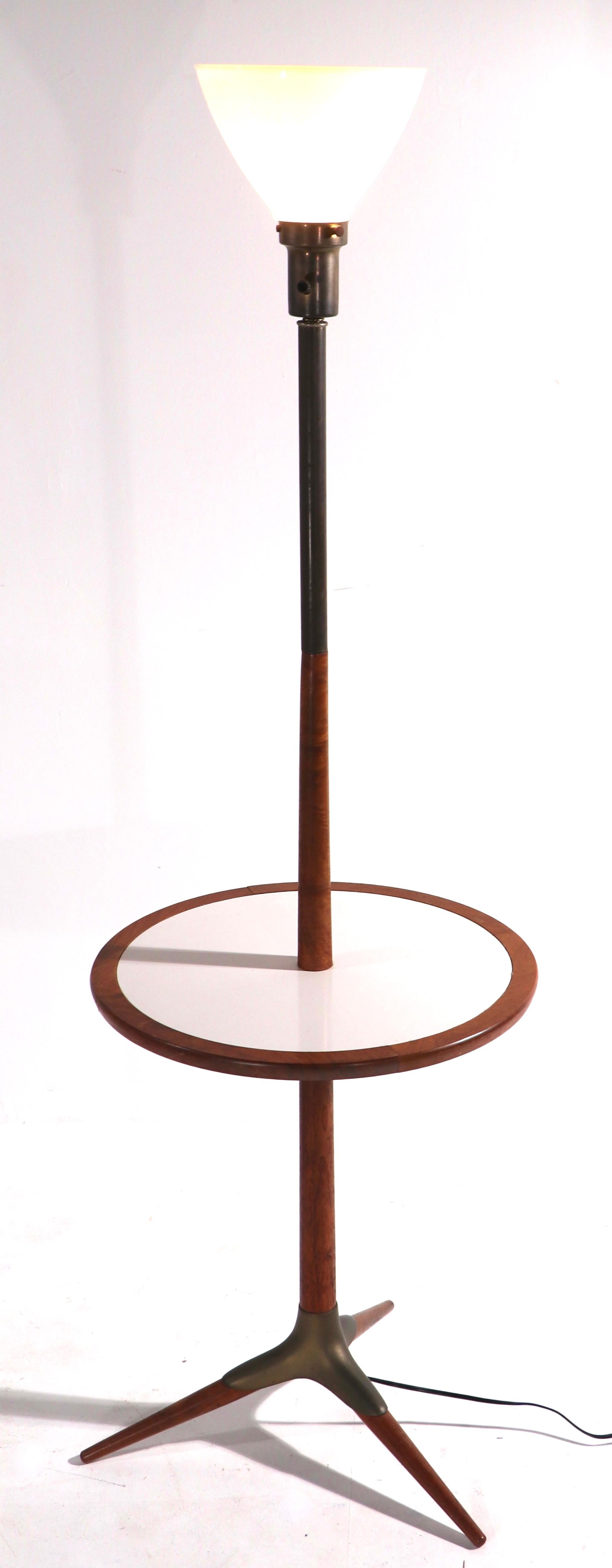 Brass Tony Paul Floor Table Lamp For Sale