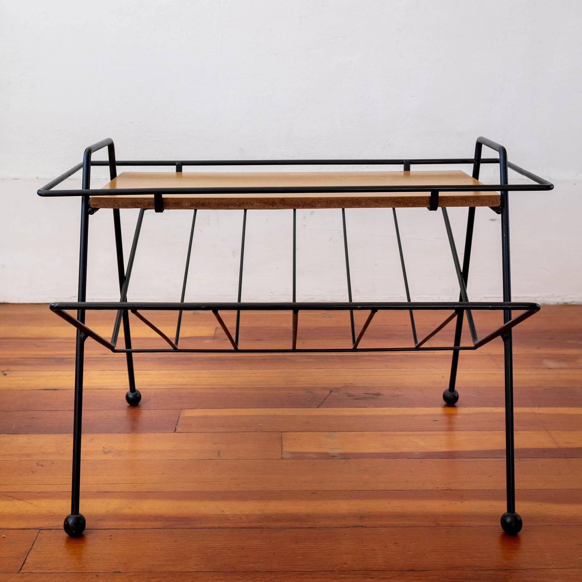 Tony Paul Magazine Rack Removable Tray Table, 1950s For Sale 1