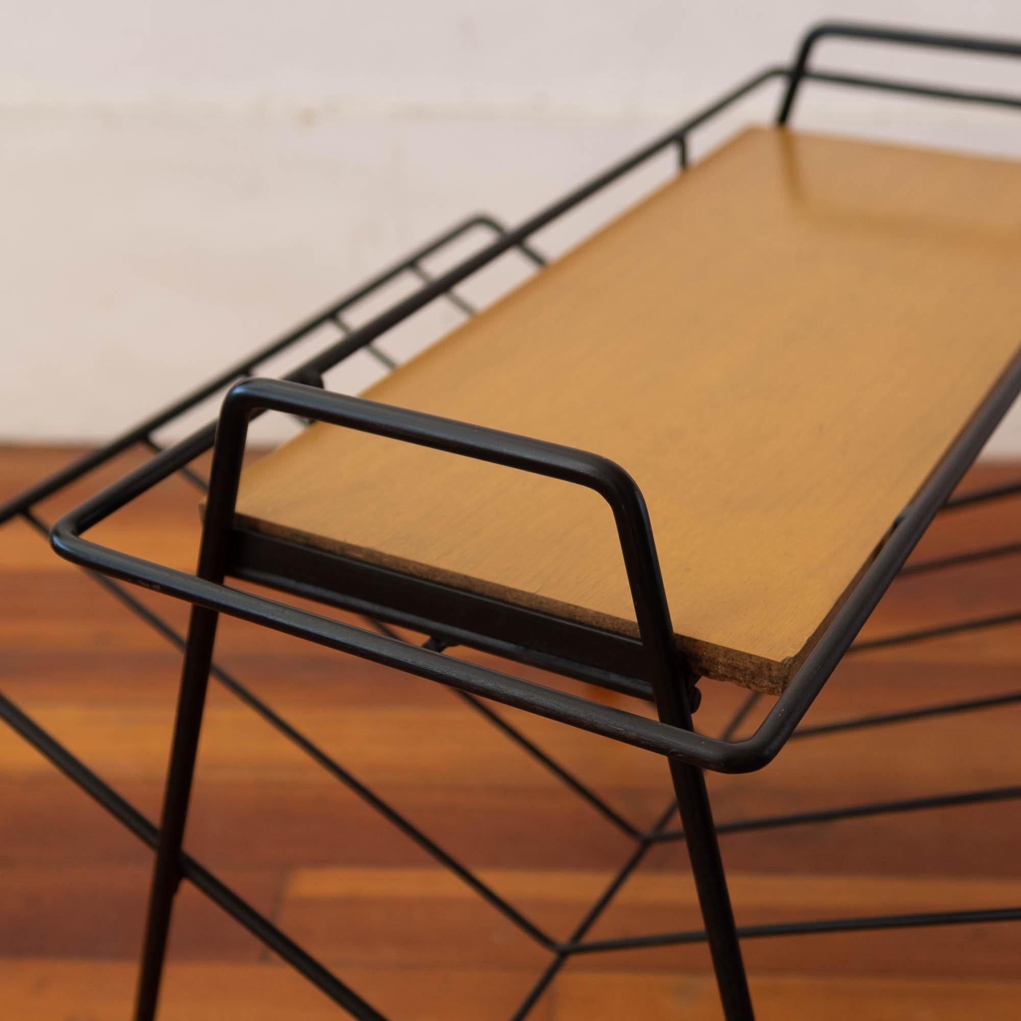 Tony Paul Magazine Rack Removable Tray Table, 1950s For Sale 3