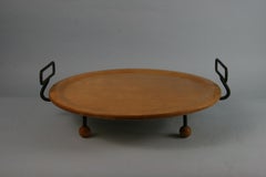 Tony Paul Mid Century Wood and Metal Serving Tray/Platter