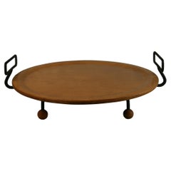 Tony Paul Mid Century Wood and Metal Serving Tray/Platter