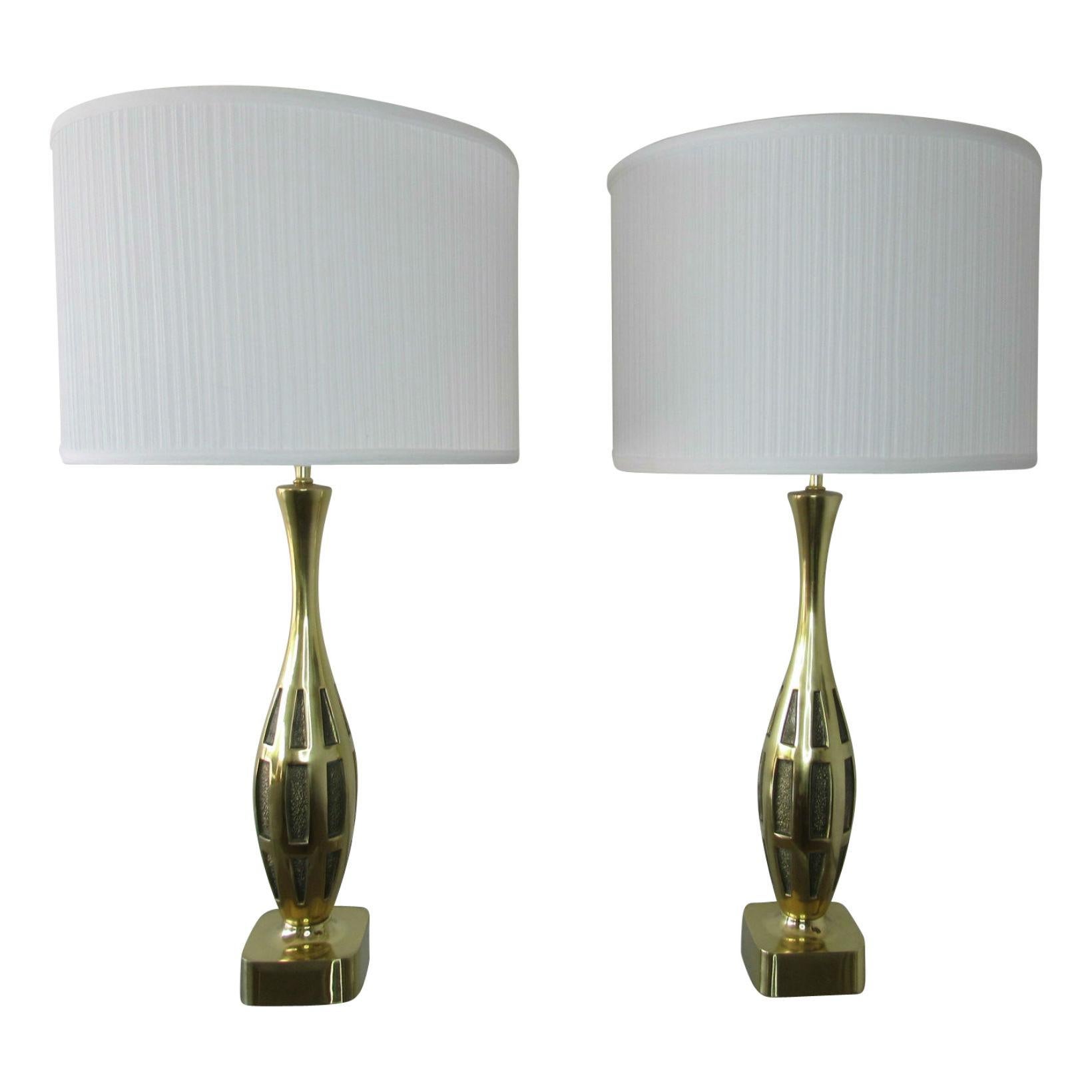 Tony Paul Midcentury Modern Brass Table Lamps For Sale 1