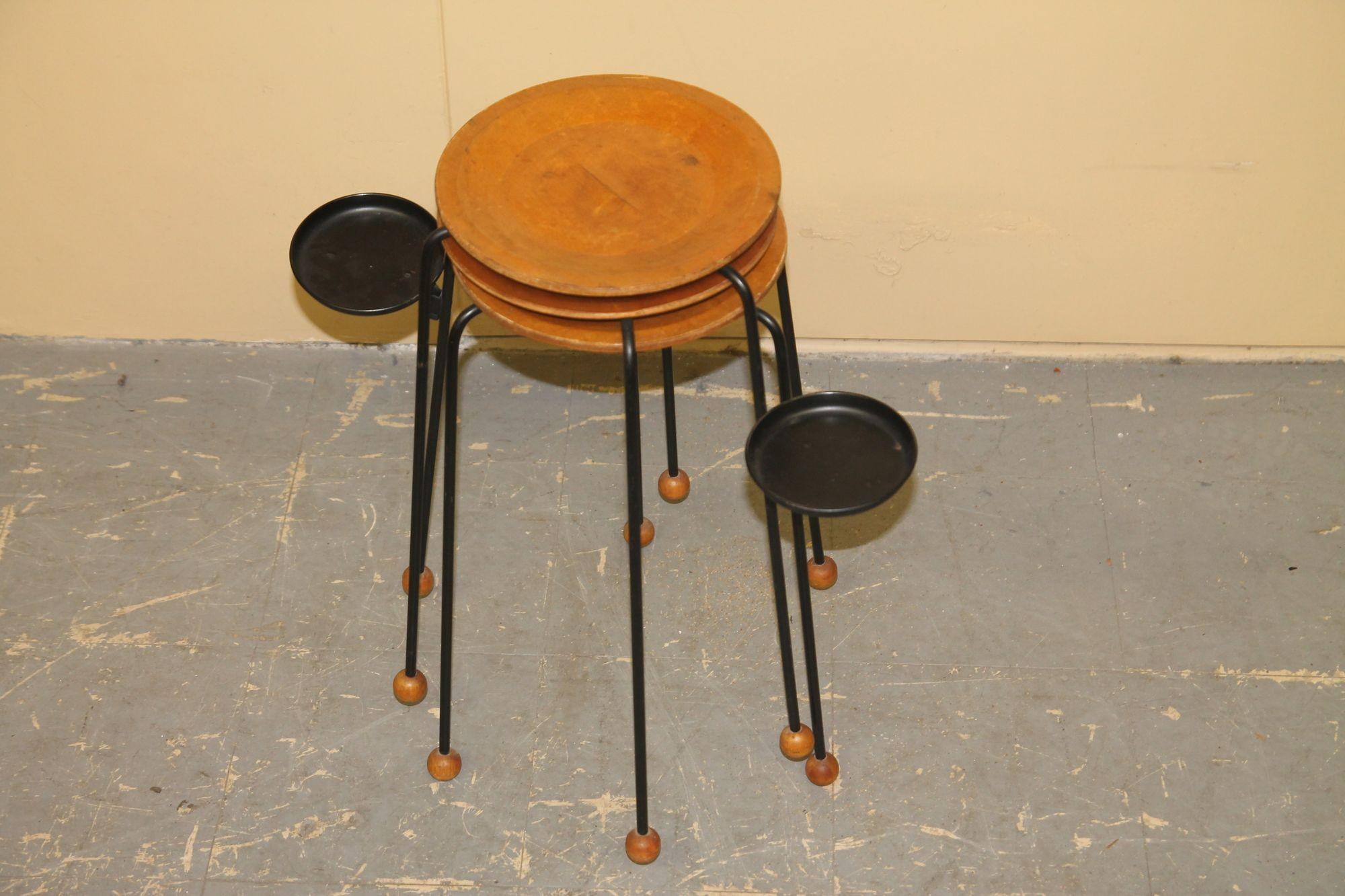 American Tony Paul Nesting Tables with Original Drink Holder