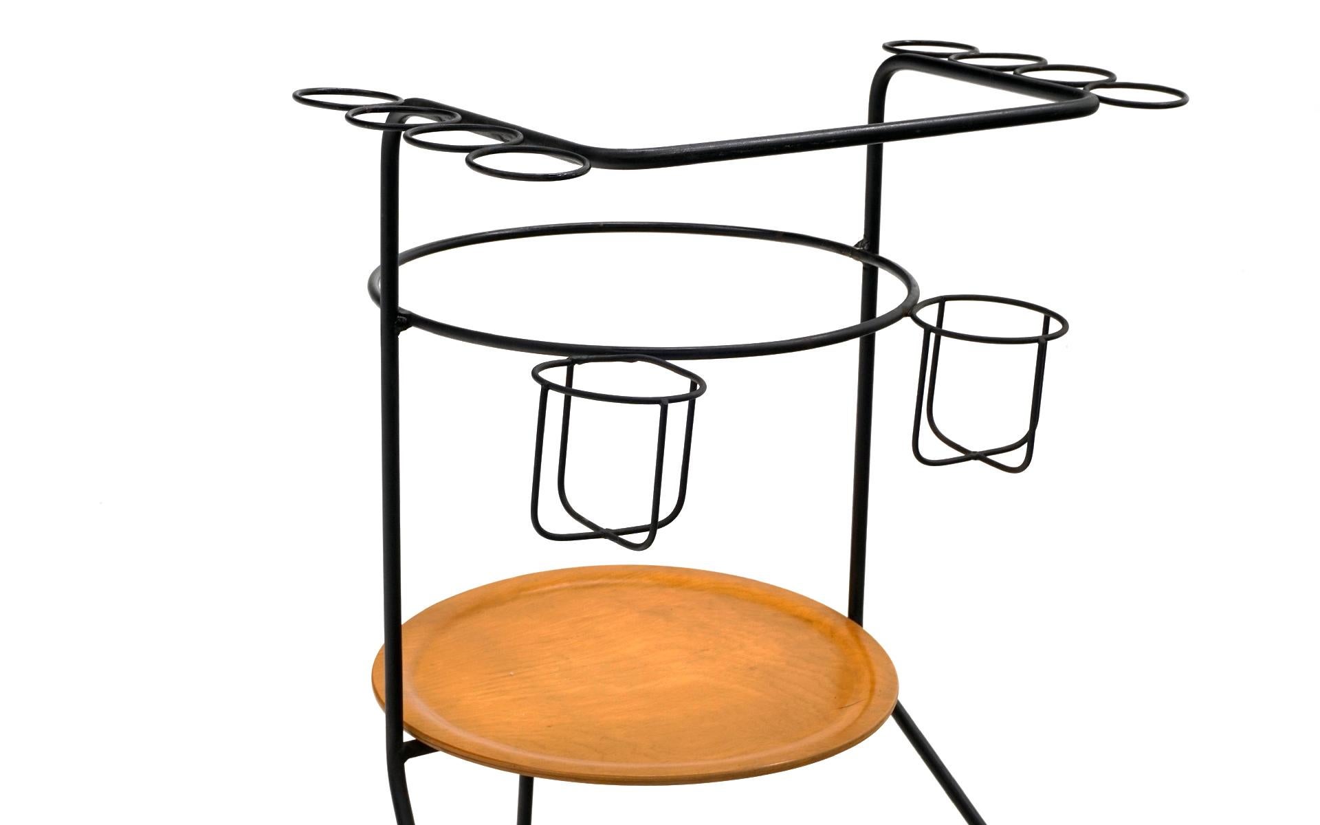 Steel Tony Paul Portable Bar / Serving Cart with Lift Off Top Tray, On Casters For Sale