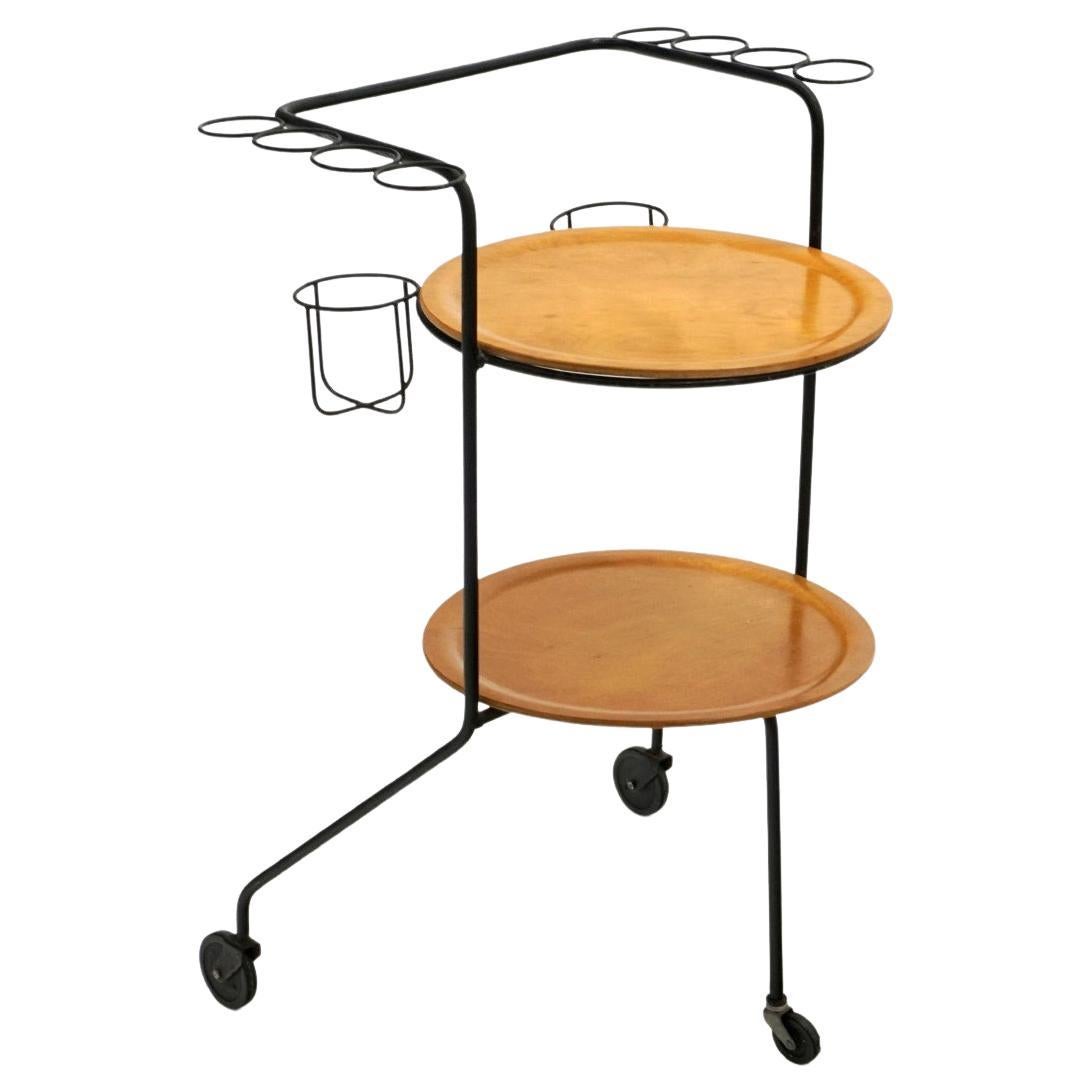 Tony Paul Portable Bar / Serving Cart with Lift Off Top Tray, On Casters