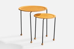 Tony Paul, Side Tables, Iron, Plywood, USA, 1950s