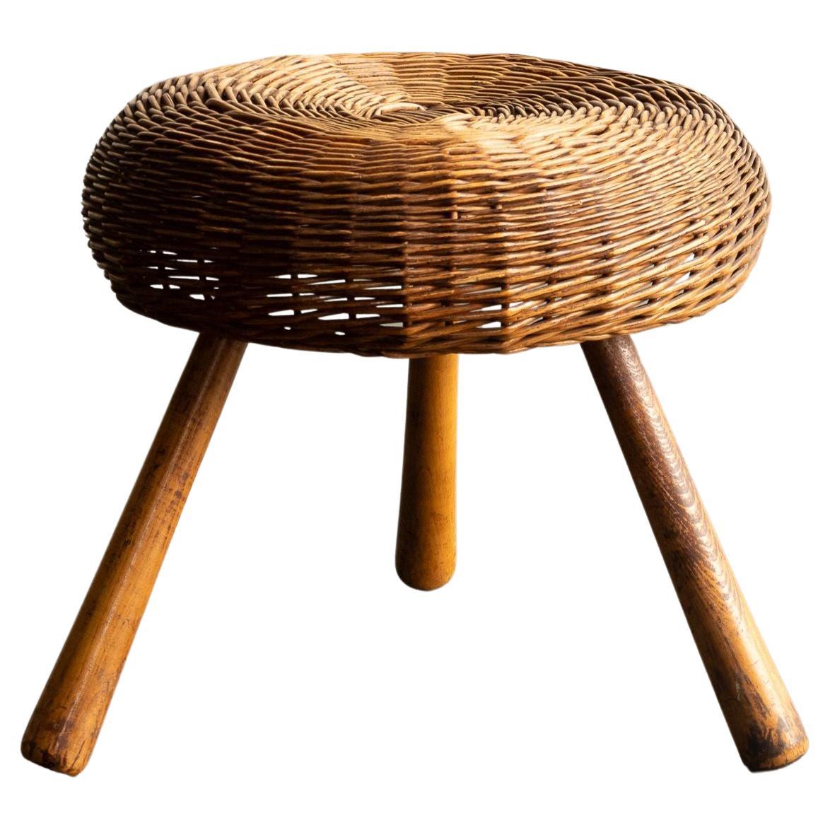 Tabouret en osier Tony Paul, États-Unis, années 1950