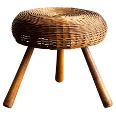 Tony Paul Wicker Stool, USA 1950s