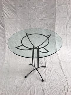 Tony Paul Style Glass and Iron Table