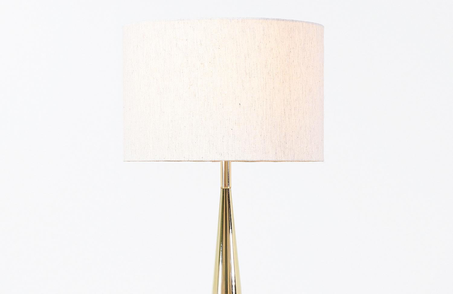 American Tony Paul Walnut and Brass Table Lamps for Westwood Industries