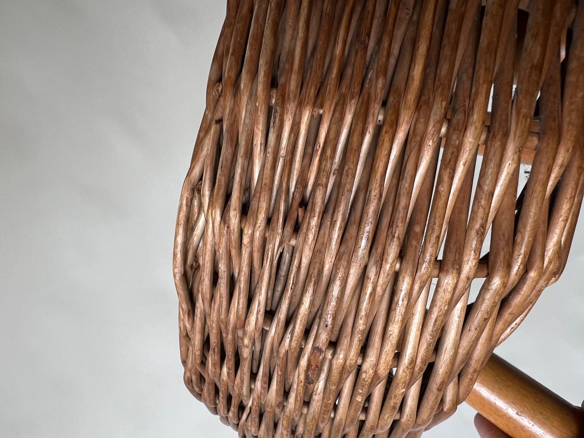 Tony Paul Wicker Stool, 1950s 4