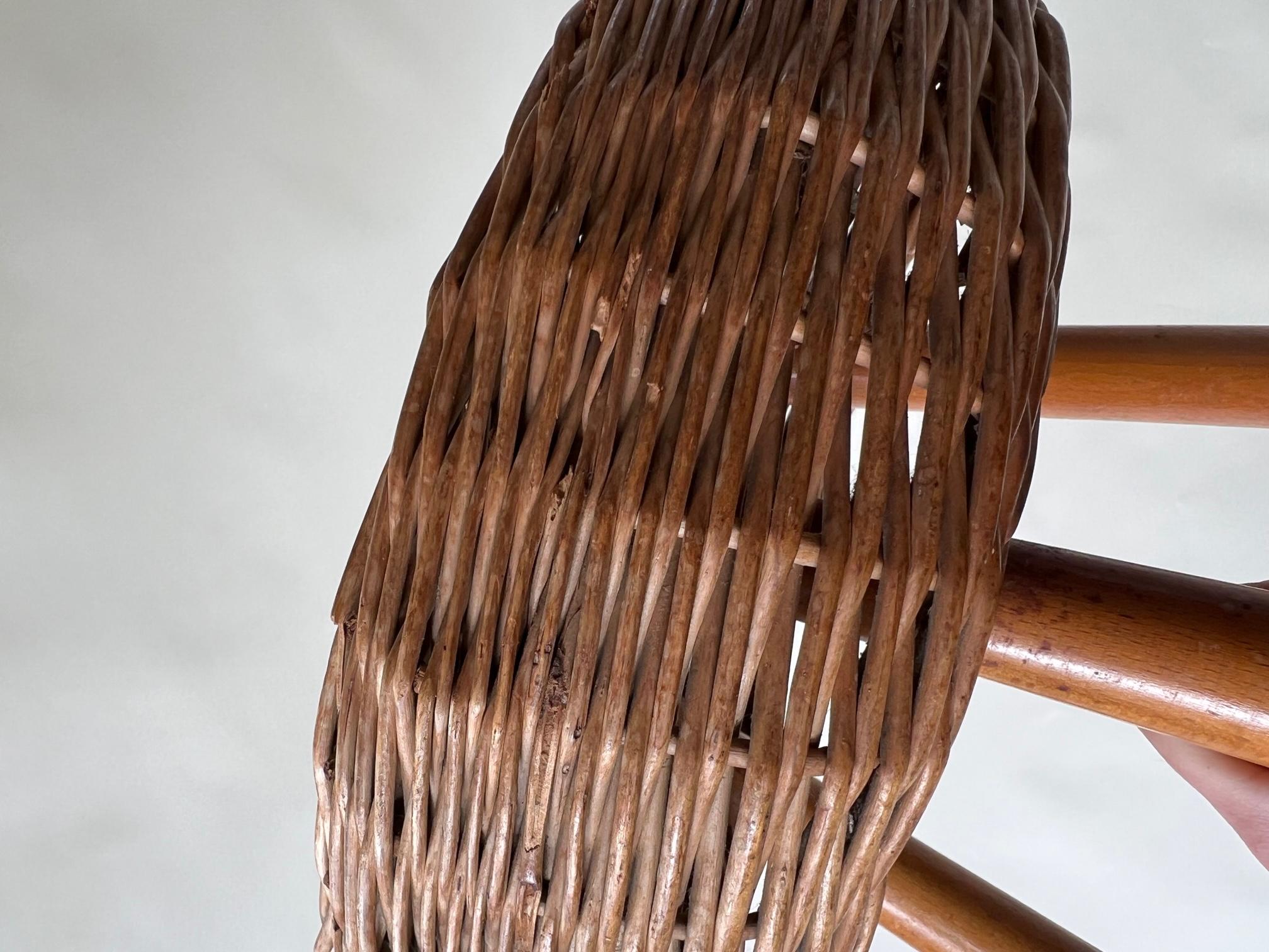 Tony Paul Wicker Stool, 1950s 6