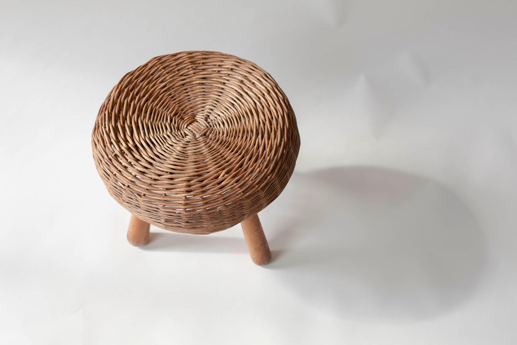 Tony Paul Wicker Stool, 1950s In Fair Condition In GOOR, NL