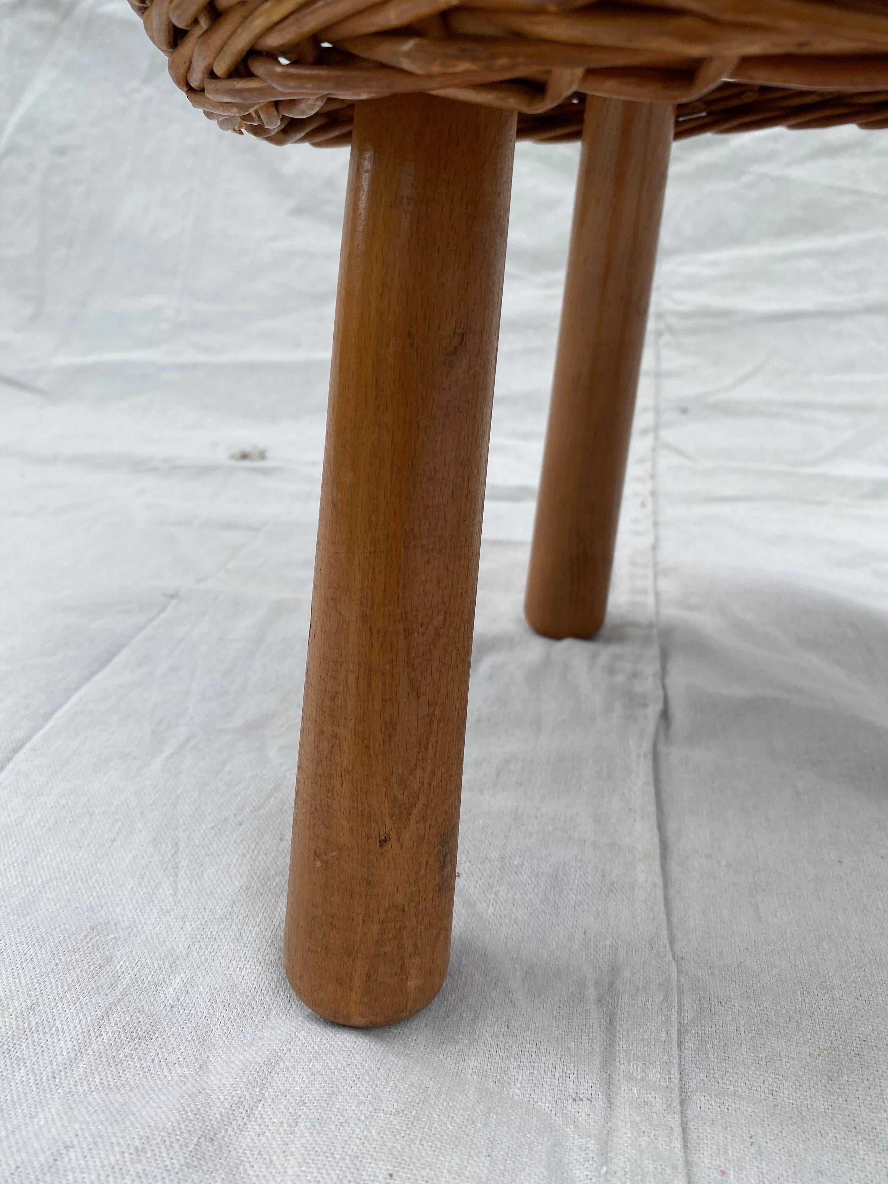 Mid-Century Modern Tony Paul Wicker Stool