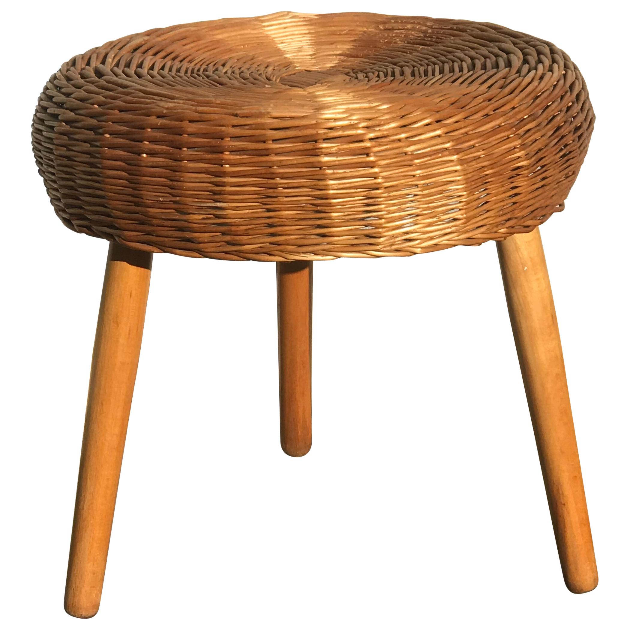 Tony Paul Style Wicker Stool