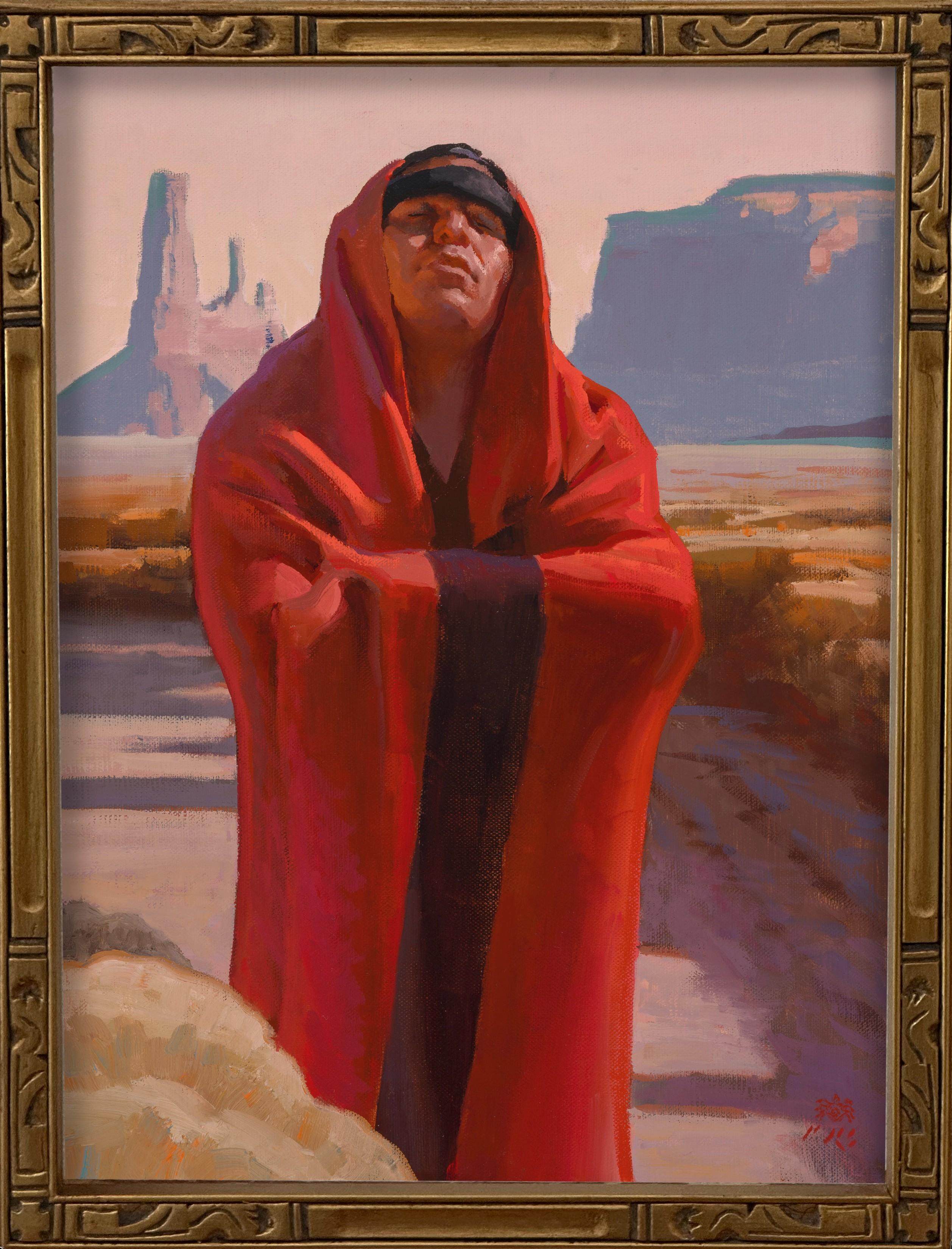 He Who Listens at Dusk - Painting by Tony Pro