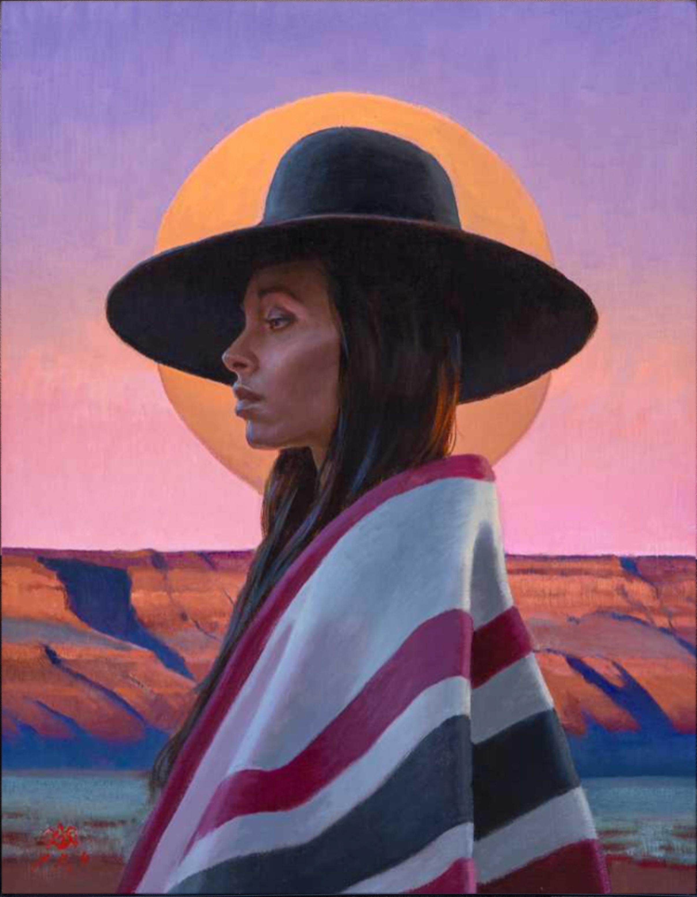 Lunar Embrace - Painting by Tony Pro