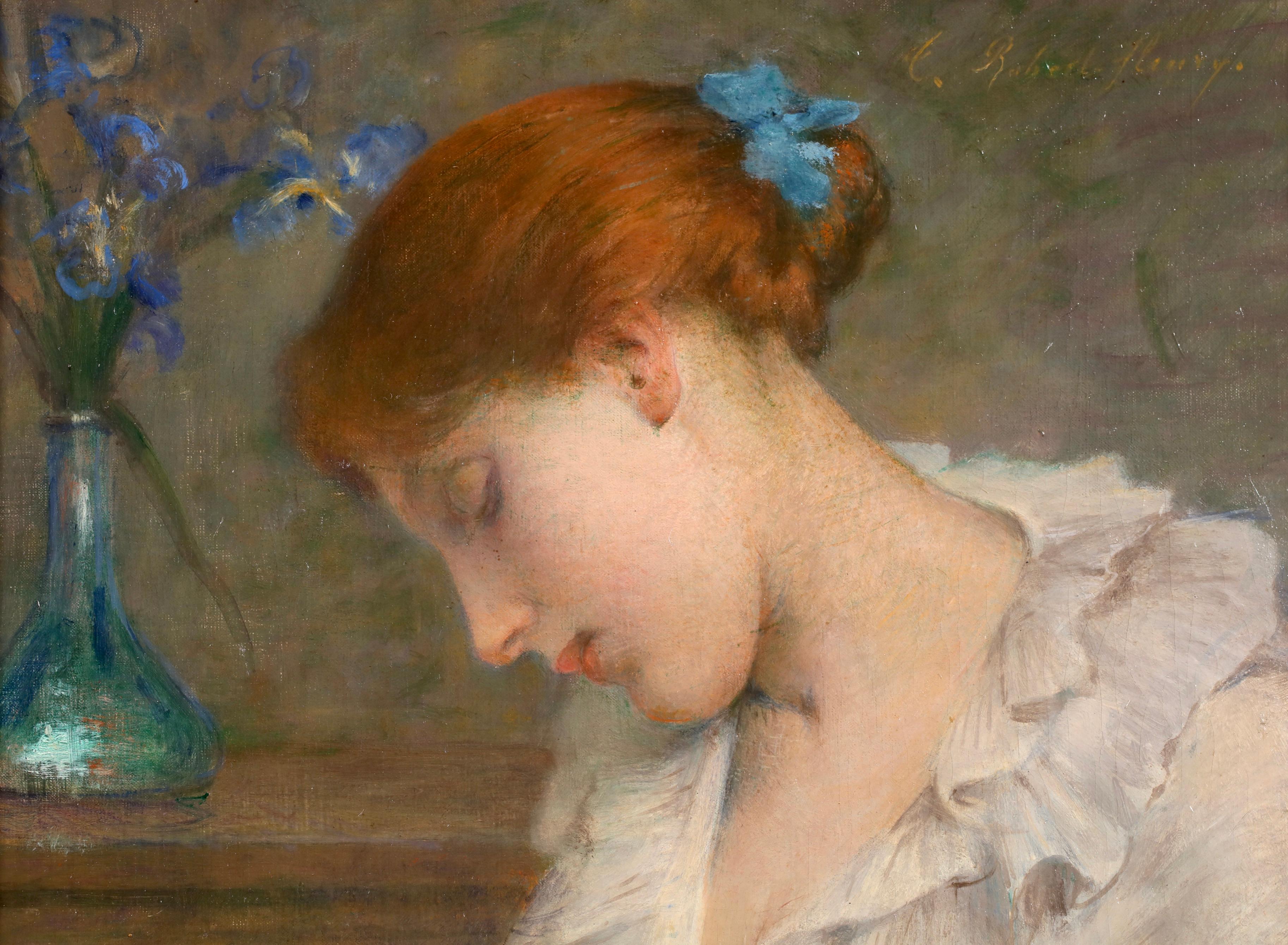 La Couturiere - Akademisches Portrait Ölgemälde von Tony Robert-Fleury im Angebot 10