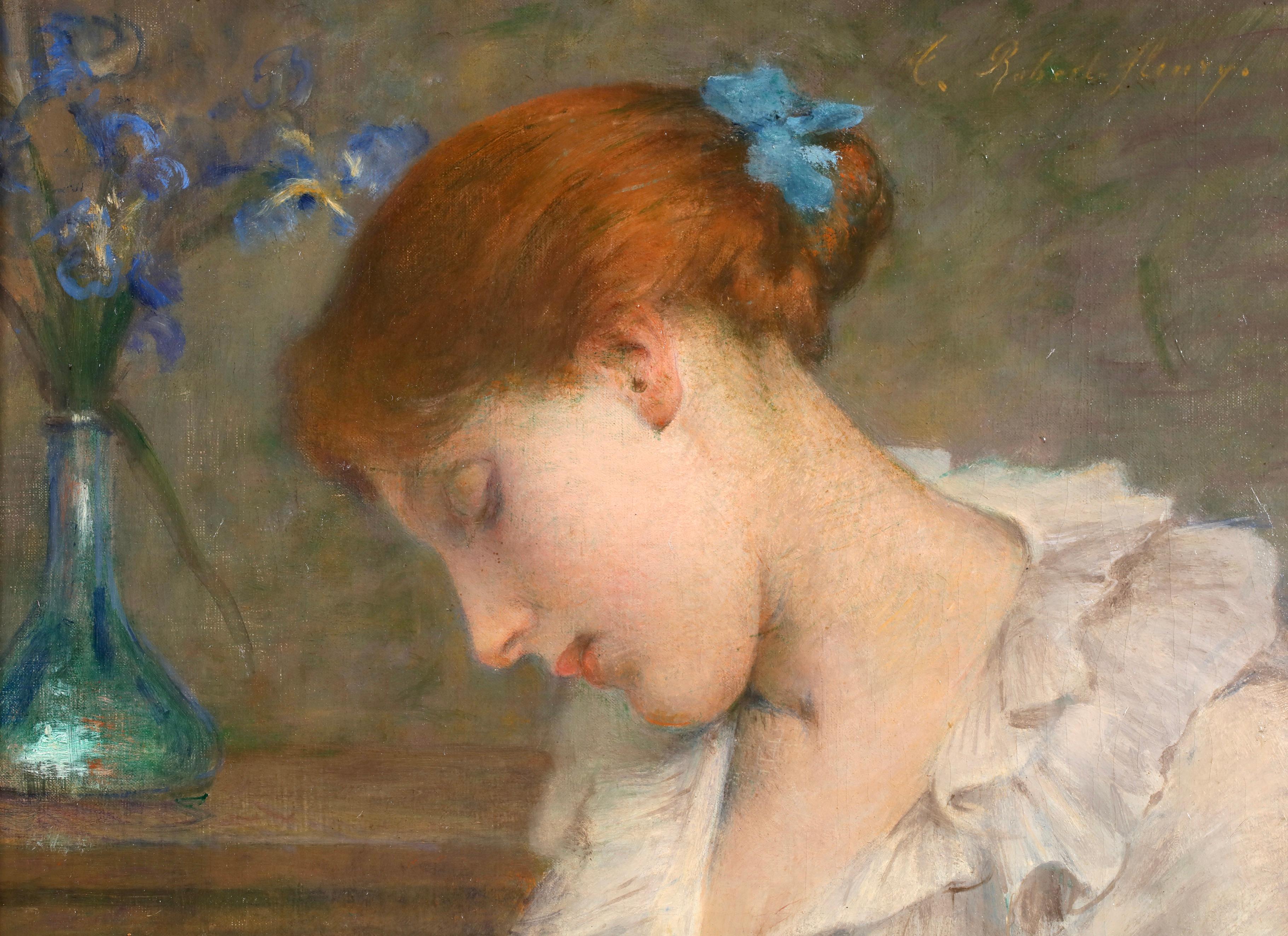 La Couturiere - Akademisches Portrait Ölgemälde von Tony Robert-Fleury im Angebot 11