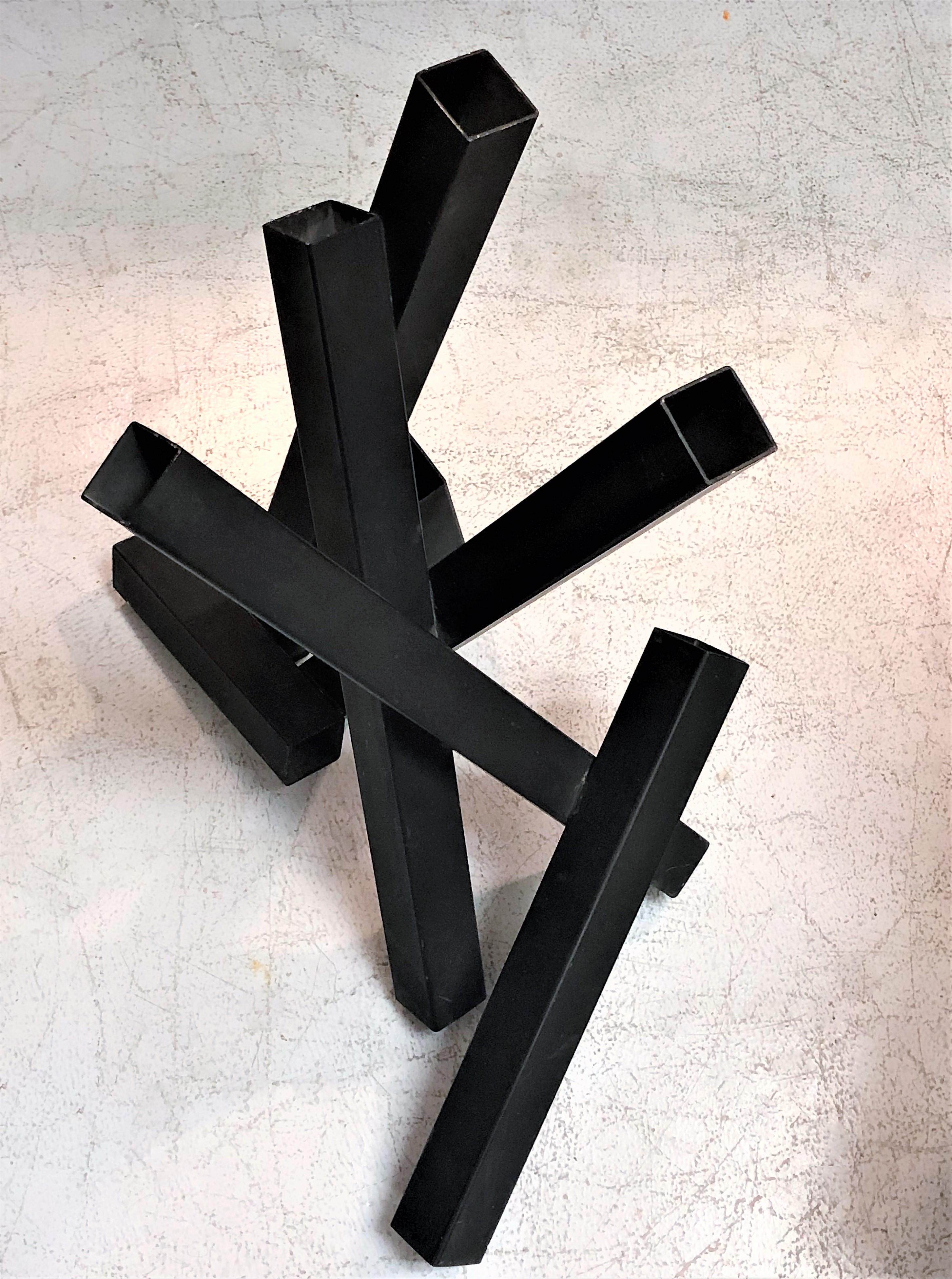 Tony Rosenthal Abstract Steel and Black Enamel Sculpture (amerikanisch)