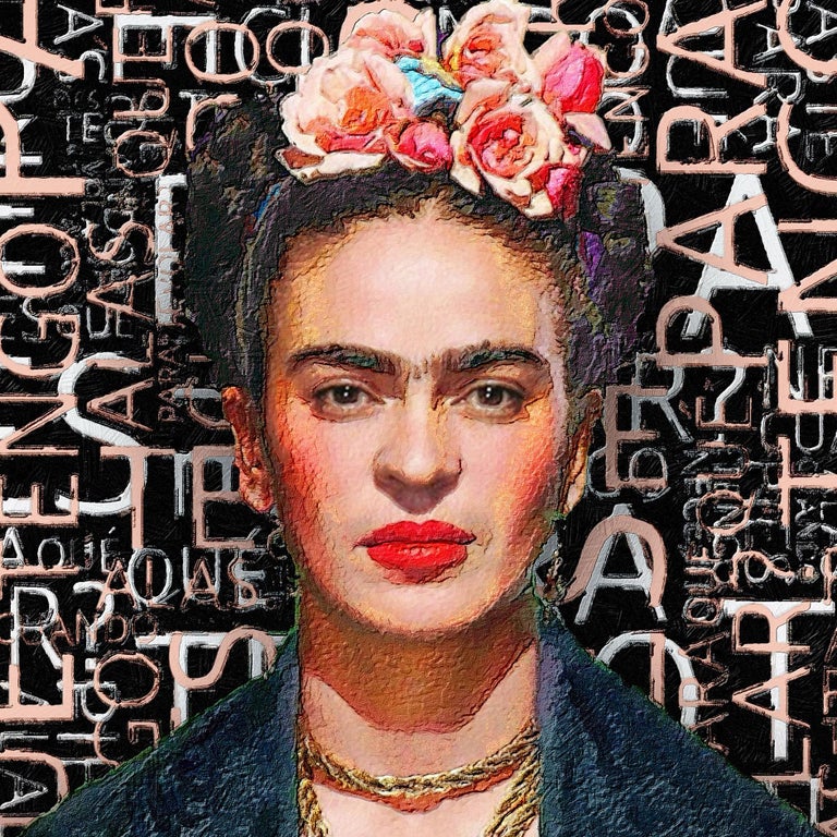Tony Rubino Frida Kahlo, Mixed Media on Canvas at 1stDibs