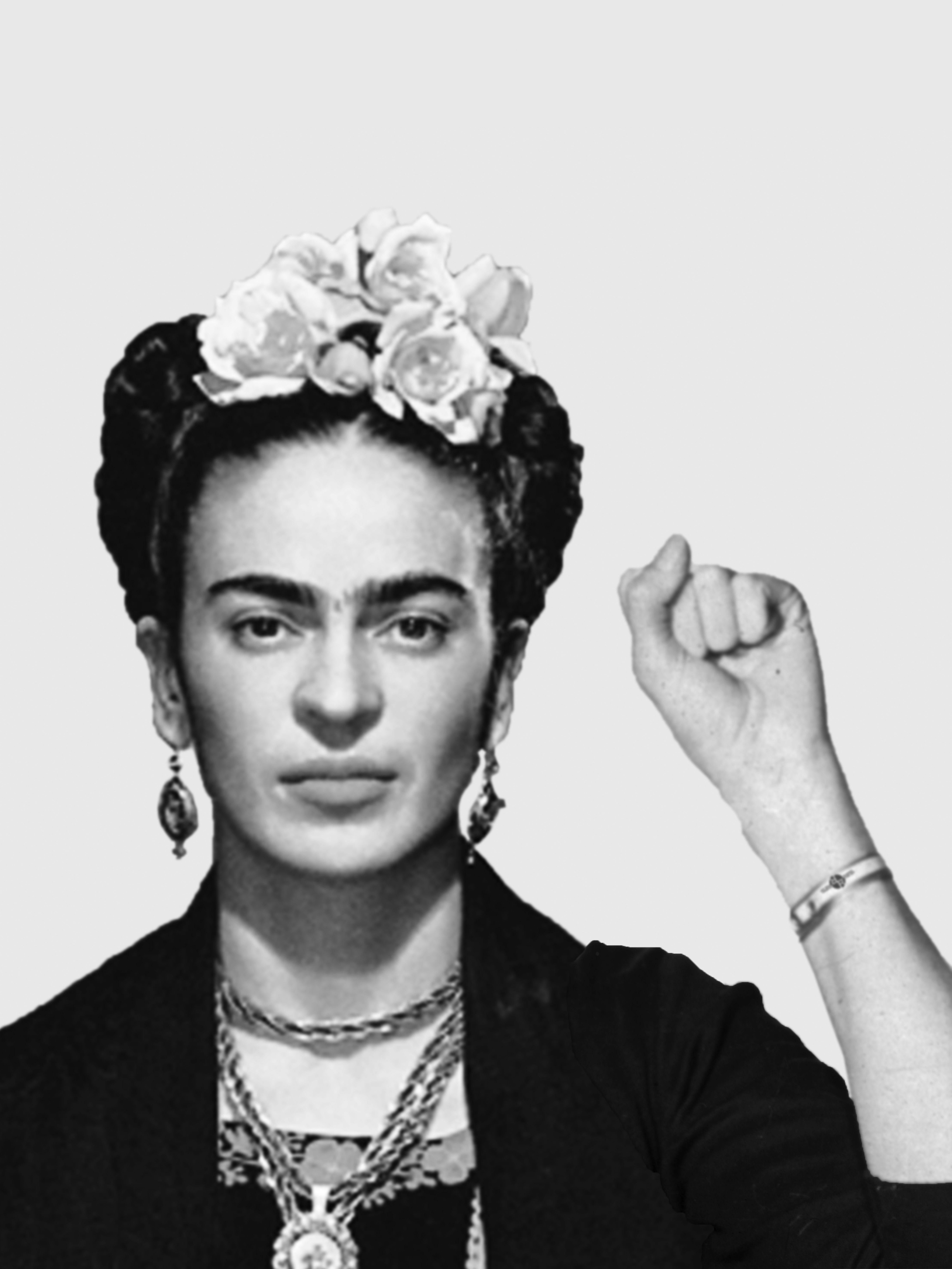 Frida Kahlo Mugshot, tecnica mista su tela - Mixed Media Art di Tony Rubino