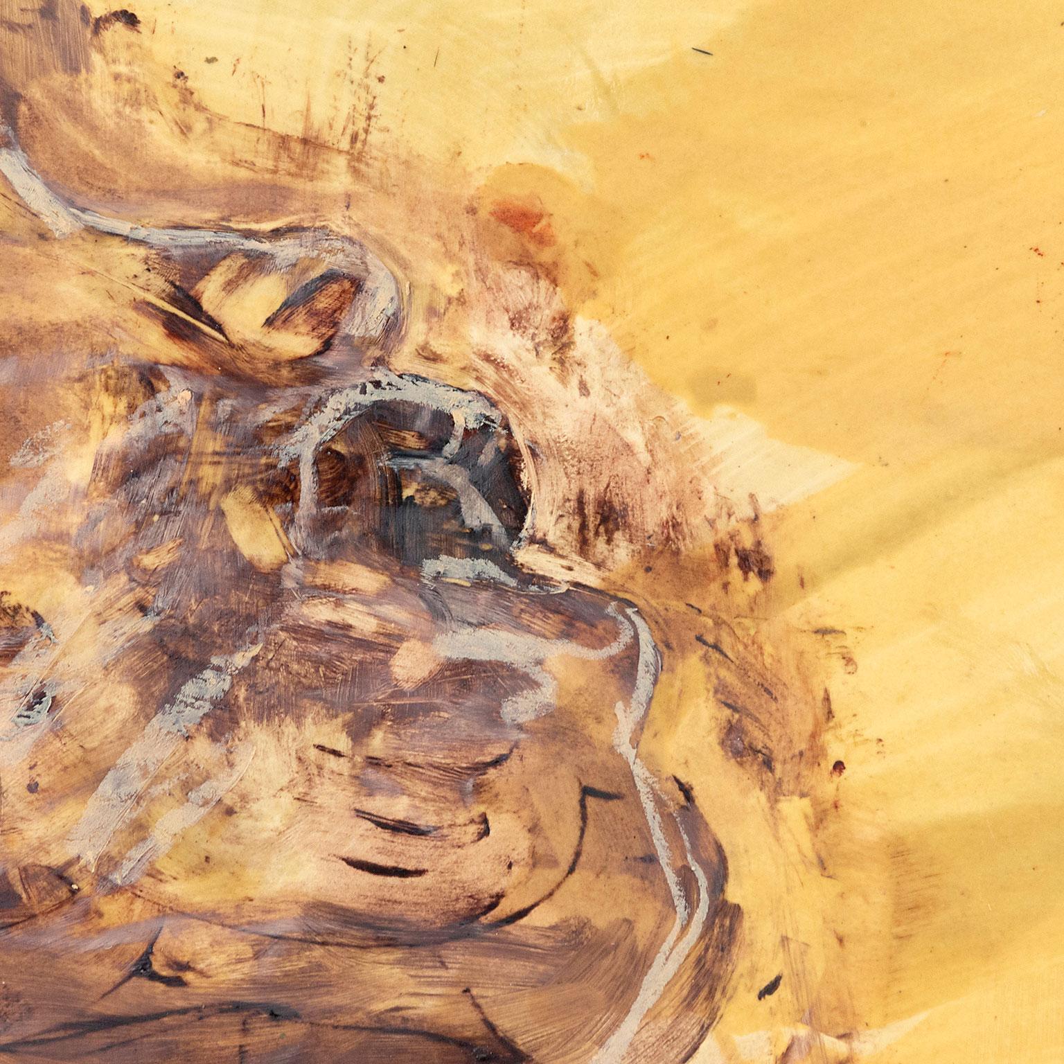 Kopf (Beige), Portrait Painting, von Tony Scherman