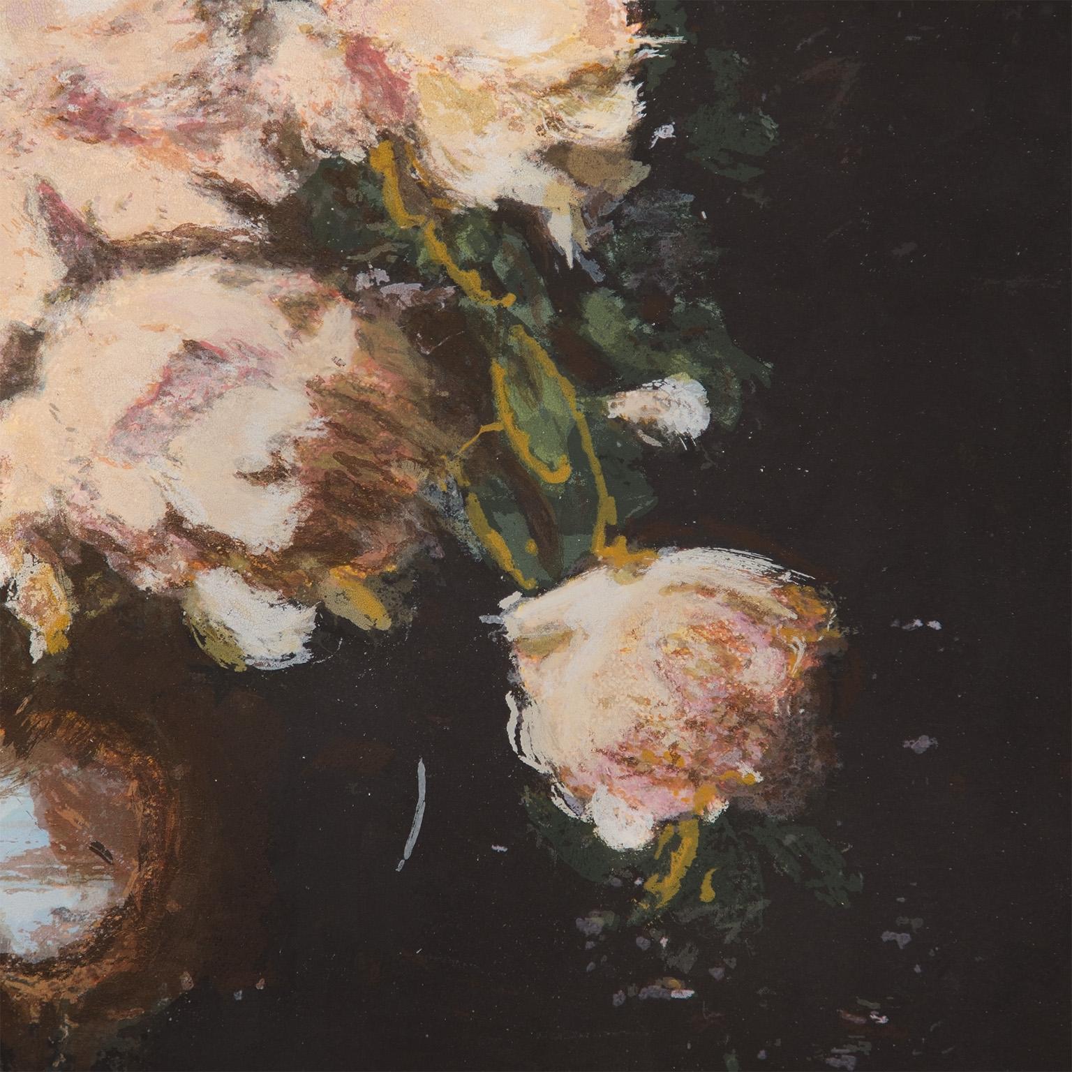 Conversations with the Devil: Peonies - Beige Still-Life Print by Tony Scherman
