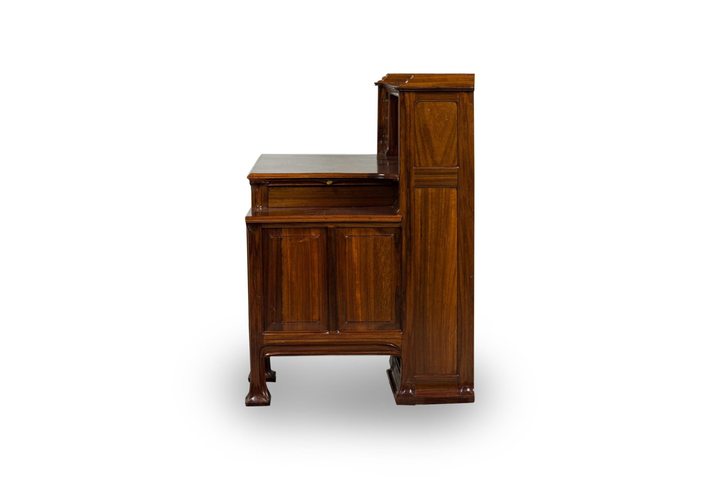 Tony Selmersheim French Art Nouveau Oak and Brass Architect's Desk In Good Condition For Sale In New York, NY