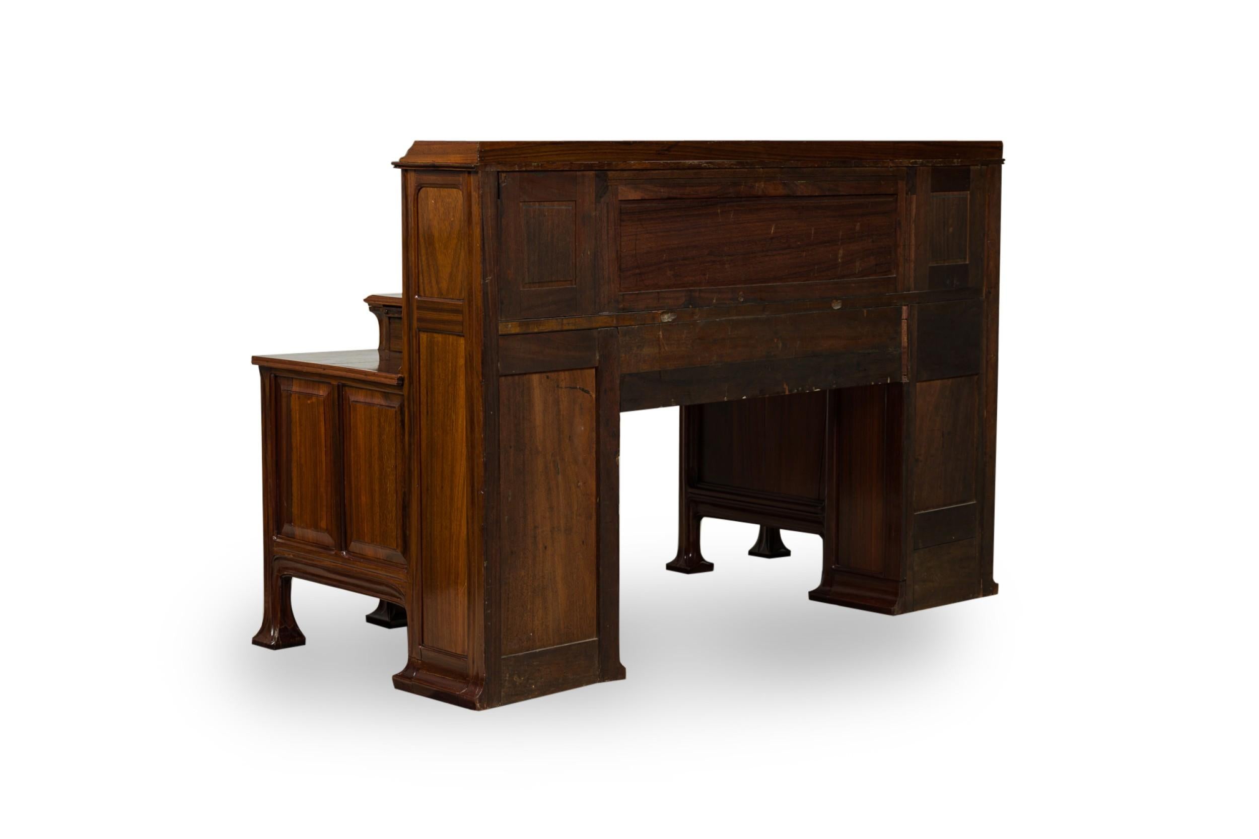 20th Century Tony Selmersheim French Art Nouveau Oak and Brass Architect's Desk For Sale